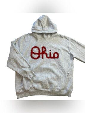 Ohio State Buckeyes Adult L Ultra Flirt Gray Hoodie Pullover Fleece Sweatshirt